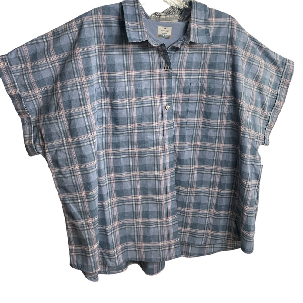 Ridgecut Tough wear 3X Women's Short Sleeve Plaid Shirt, Bundle of two - Picture 4 of 15